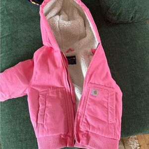 Carhartt Cream Sherpa-Lined Kids' Hooded Jacket